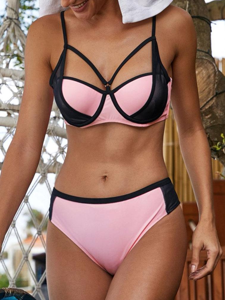 Fashion Sling Stitching Split Bikini - LuckyFash™