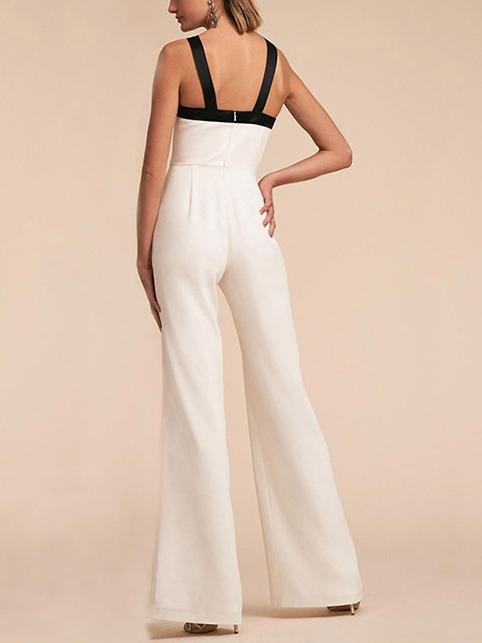 Fashion Solid Color Sling Sleeveless Jumpsuit - LuckyFash™