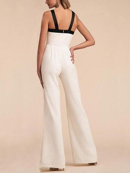 Fashion Solid Color Sling Sleeveless Jumpsuit - LuckyFash™