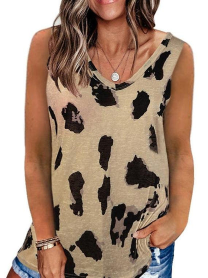 Fashion Solid Spot Print V-neck Top - LuckyFash™