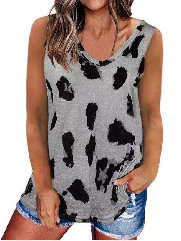 Fashion Solid Spot Print V-neck Top - LuckyFash™