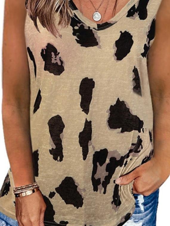 Fashion Solid Spot Print V-neck Top - LuckyFash™