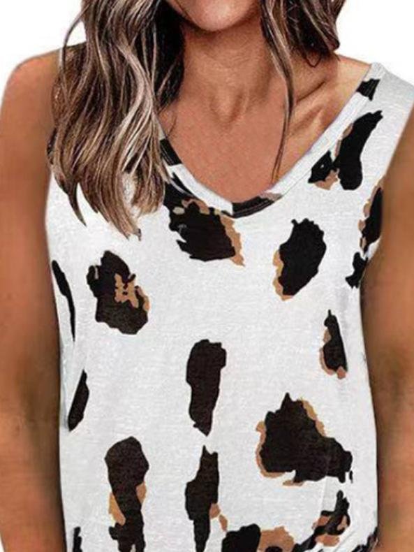 Fashion Solid Spot Print V-neck Top - LuckyFash™