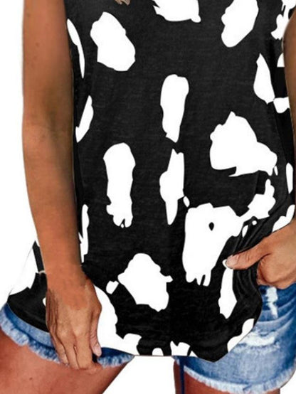 Fashion Solid Spot Print V-neck Top - LuckyFash™