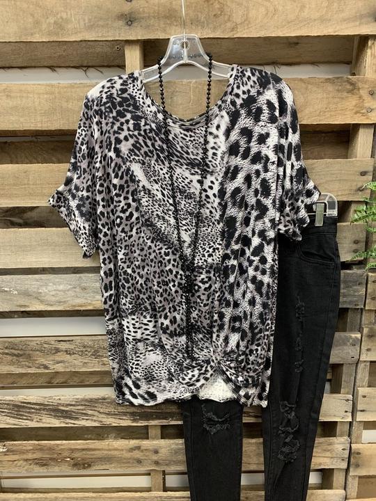Fashion Stitching Leopard Print Casual Top - LuckyFash™
