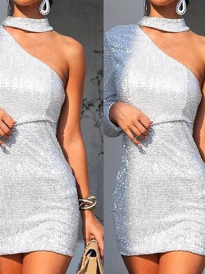 Fashion Strapless Silver Mini Dress - LuckyFash™