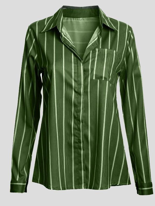 Fashion Striped Long Sleeve Lapel Shirt - LuckyFash™