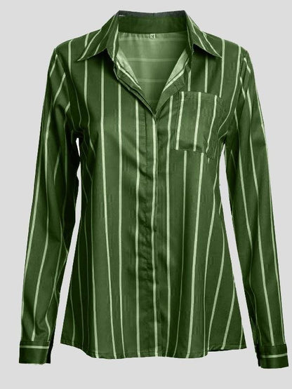 Fashion Striped Long Sleeve Lapel Shirt - LuckyFash™