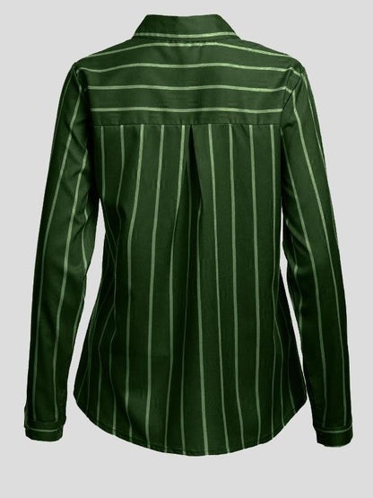 Fashion Striped Long Sleeve Lapel Shirt - LuckyFash™