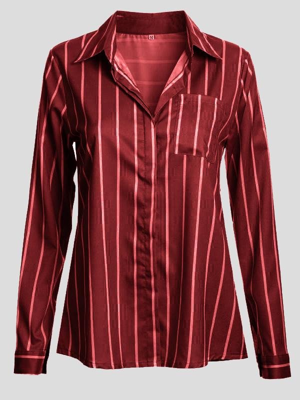 Fashion Striped Long Sleeve Lapel Shirt - LuckyFash™