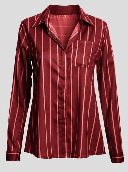 Fashion Striped Long Sleeve Lapel Shirt - LuckyFash™