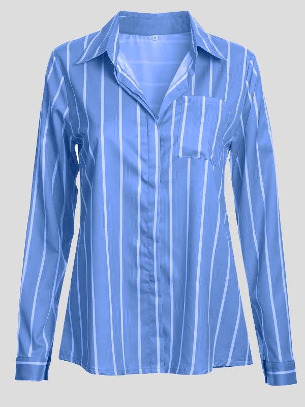 Fashion Striped Long Sleeve Lapel Shirt - LuckyFash™
