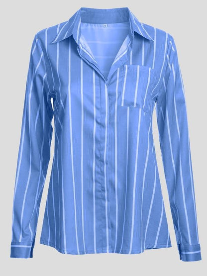 Fashion Striped Long Sleeve Lapel Shirt - LuckyFash™