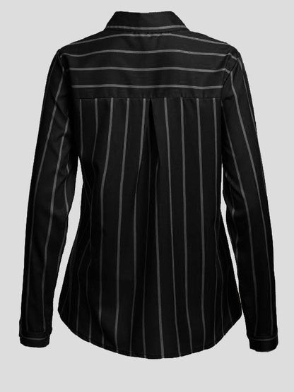 Fashion Striped Long Sleeve Lapel Shirt - LuckyFash™