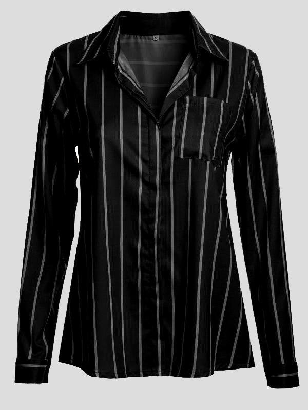 Fashion Striped Long Sleeve Lapel Shirt - LuckyFash™