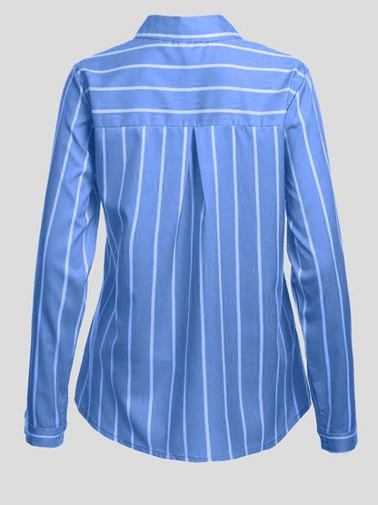 Fashion Striped Long Sleeve Lapel Shirt - LuckyFash™