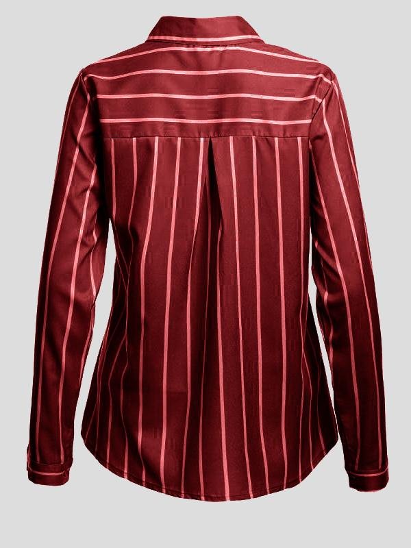 Fashion Striped Long Sleeve Lapel Shirt - LuckyFash™