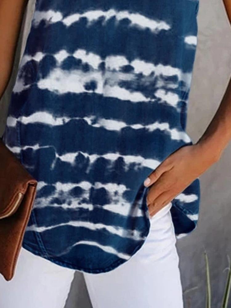 Fashion Striped Tie-dye Tie Sling Sleeveless - LuckyFash™