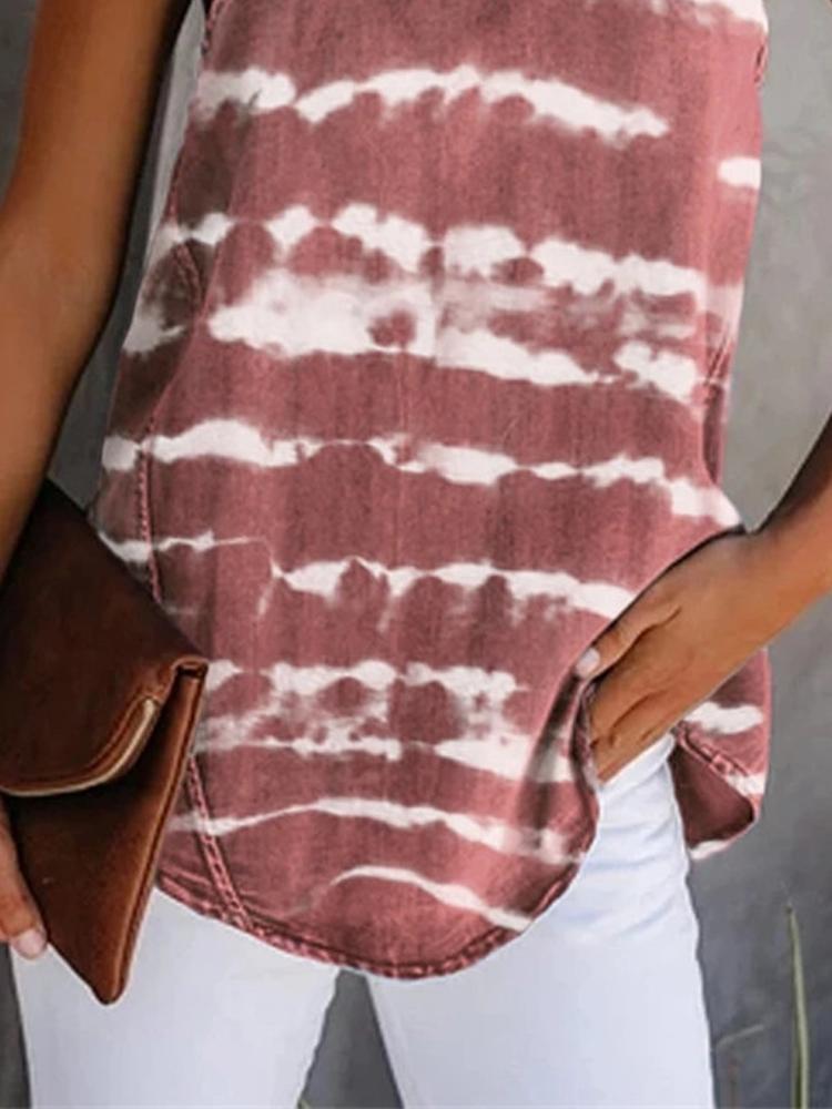 Fashion Striped Tie-dye Tie Sling Sleeveless - LuckyFash™