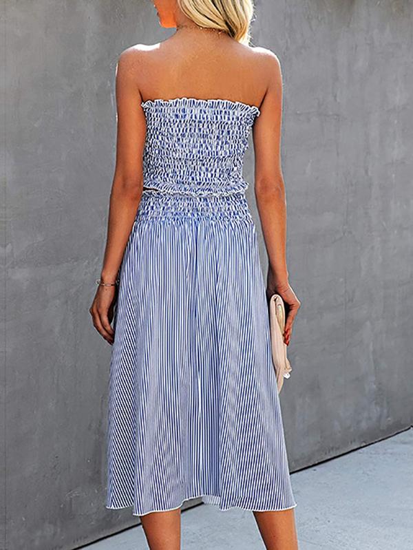 Fashion Stripes Sleeveless Crop Top & Skirt Set - LuckyFash™