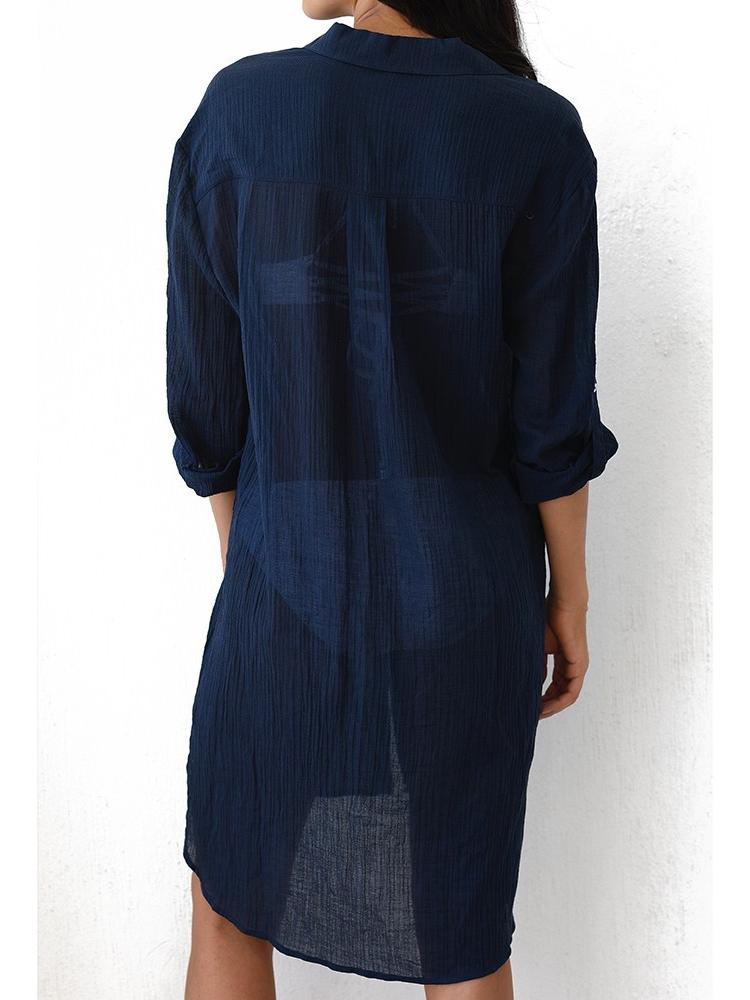 Fashion Thin Pocket Beach Long-sleeved Blouse - LuckyFash™