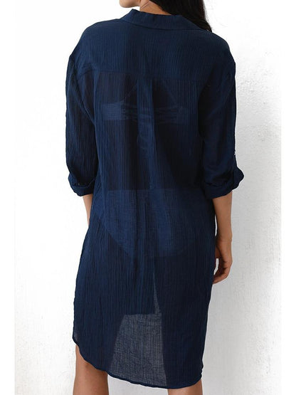 Fashion Thin Pocket Beach Long-sleeved Blouse - LuckyFash™