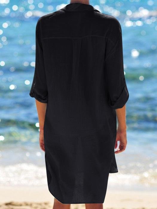 Fashion Thin Pocket Beach Long-sleeved Blouse - LuckyFash™