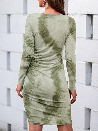 Fashion Tie-dye Long-sleeved Irregular Skirt - LuckyFash™