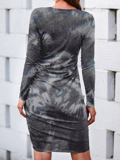 Fashion Tie-dye Long-sleeved Irregular Skirt - LuckyFash™