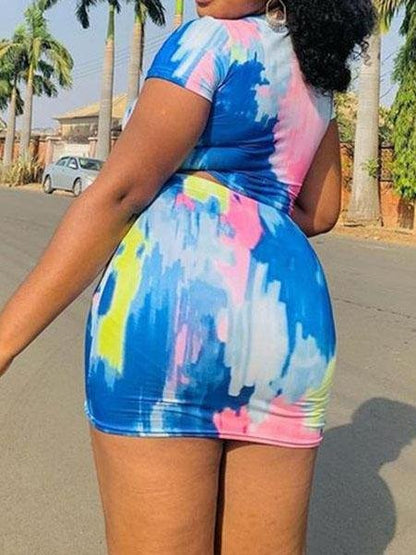 Fashion Tie-dye Plus Size Two-piece Suit - LuckyFash™