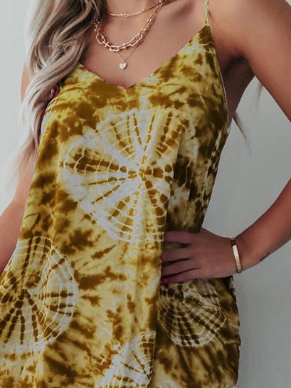Fashion Tie-dye Sleeveless Suspender Dress - LuckyFash™