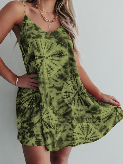 Fashion Tie-dye Sleeveless Suspender Dress - LuckyFash™