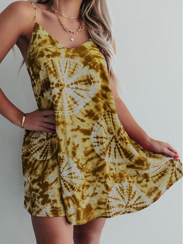Fashion Tie-dye Sleeveless Suspender Dress - LuckyFash™