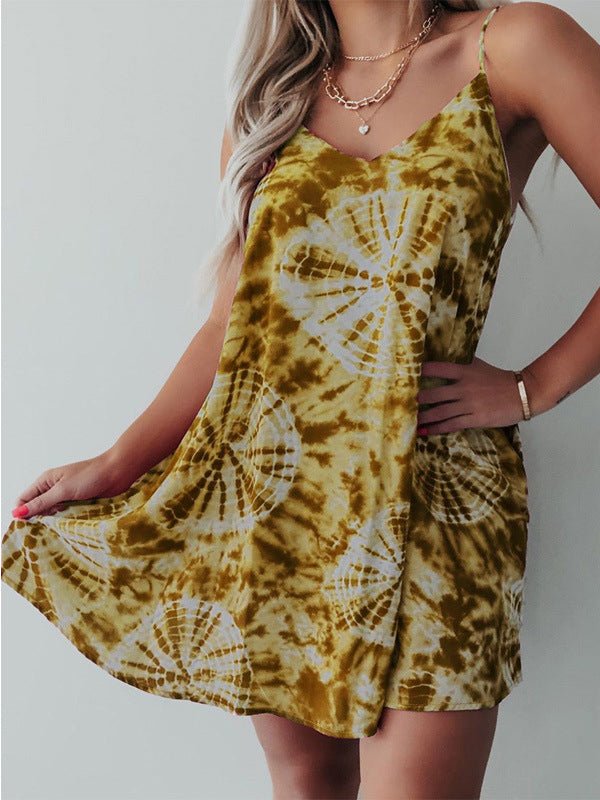 Fashion Tie-dye Sleeveless Suspender Dress - LuckyFash™