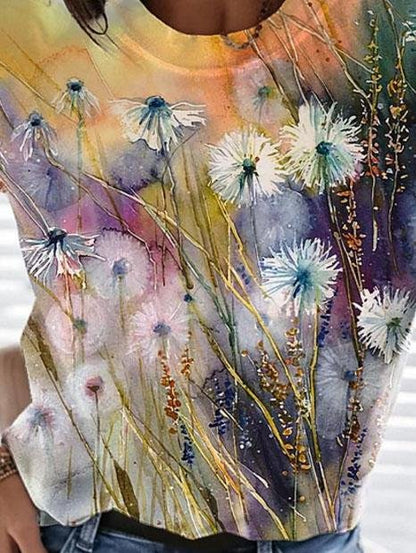 Fashion Tie-dye Variegated Print Short-sleeved Top - LuckyFash™