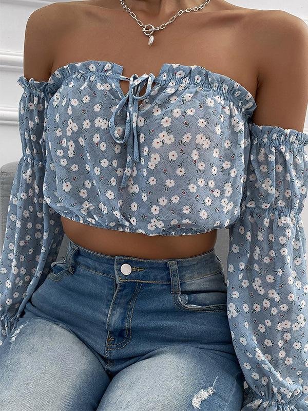 Fashion Tube Top Prnt Short Blouse - LuckyFash™