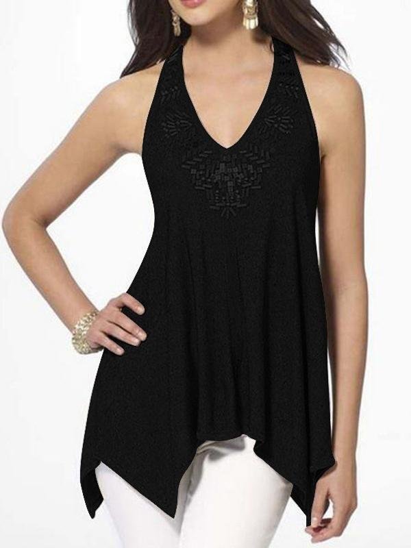 Fashion V-neck Lace Halter Vest - LuckyFash™