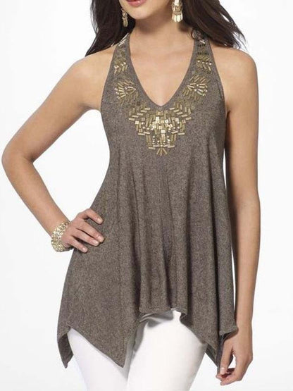 Fashion V-neck Lace Halter Vest - LuckyFash™