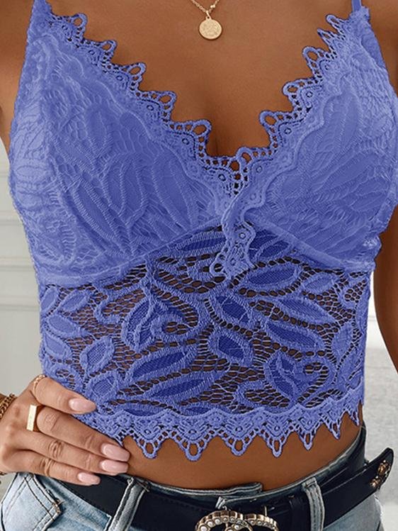 Fashion V-neck Lace Sling Sleeveless Vest - LuckyFash™