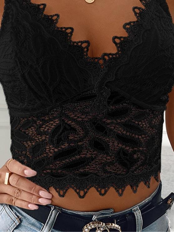 Fashion V-neck Lace Sling Sleeveless Vest - LuckyFash™