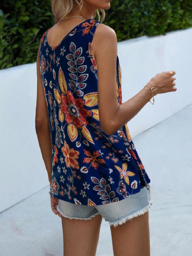 Fashion V-neck Print Camisole - LuckyFash™