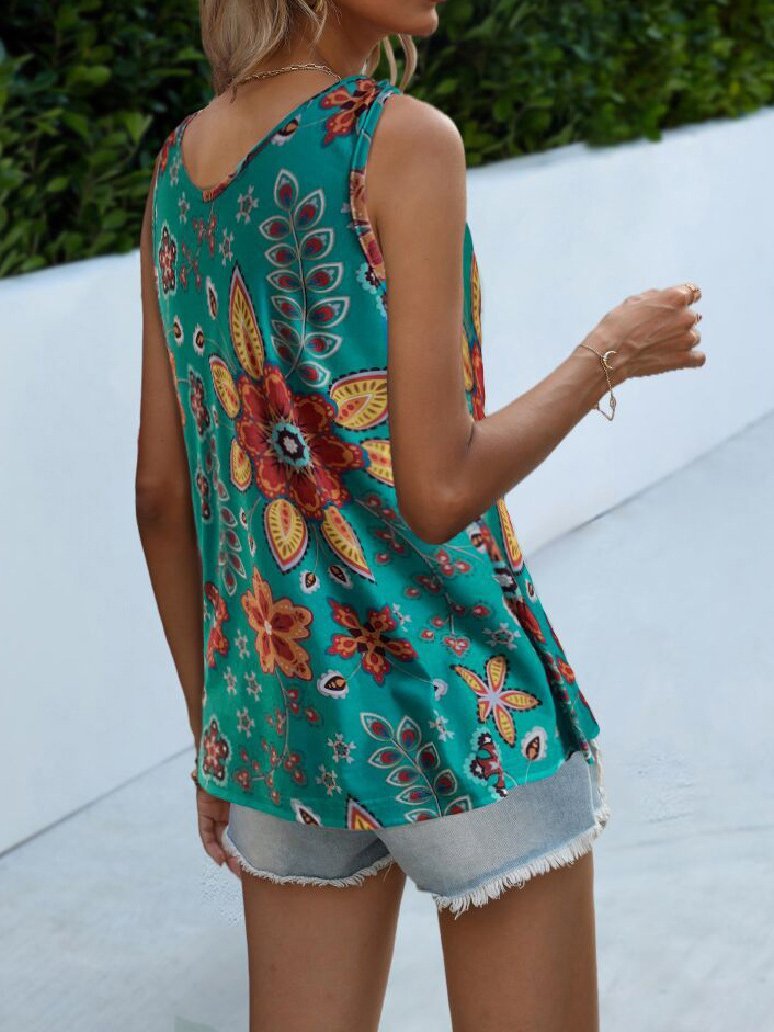 Fashion V-neck Print Camisole - LuckyFash™