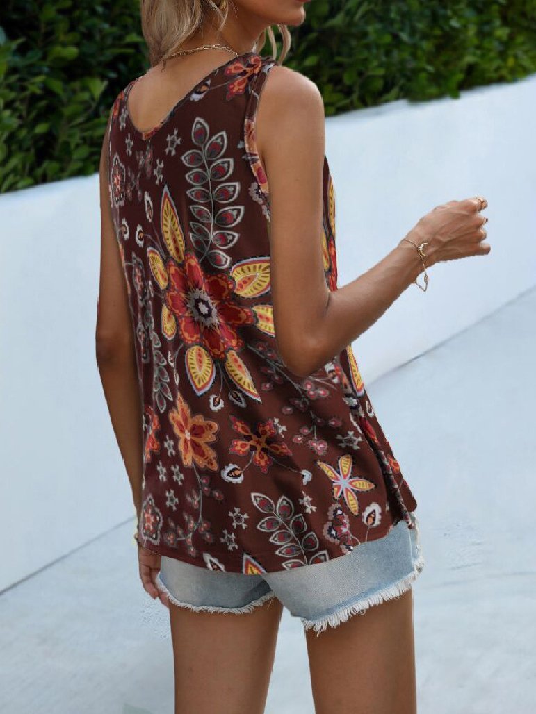 Fashion V-neck Print Camisole - LuckyFash™