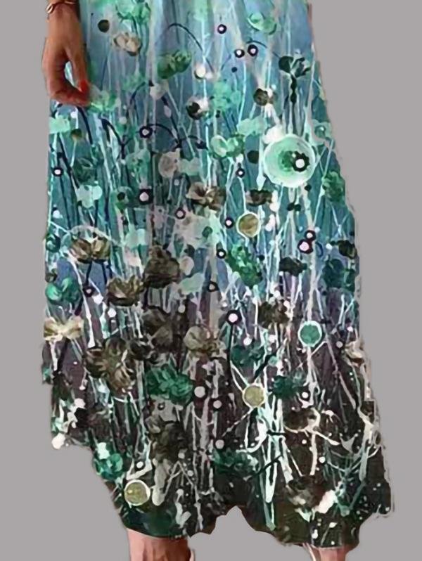 Fashion V-neck Print Suspender Dress - LuckyFash™