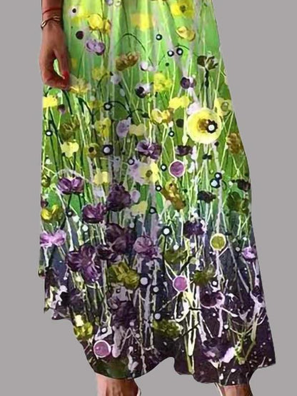 Fashion V-neck Print Suspender Dress - LuckyFash™