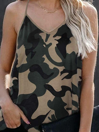 Fashion V-neck Printed Sleeveless Tank Top - LuckyFash™