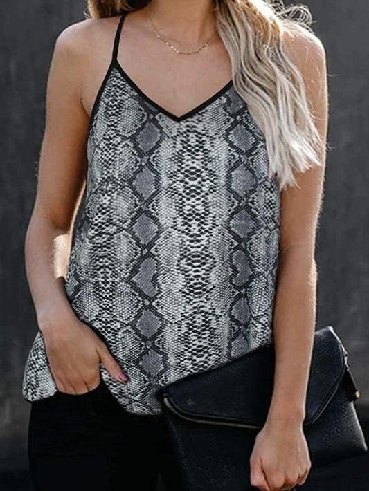 Fashion V-neck Printed Sleeveless Tank Top - LuckyFash™