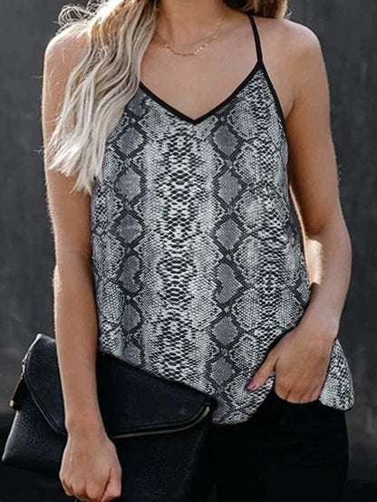 Fashion V-neck Printed Sleeveless Tank Top - LuckyFash™