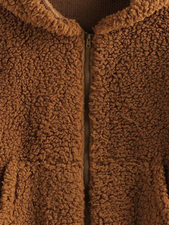 Faux Fur Drop Shoulder Hooded Coat - LuckyFash™