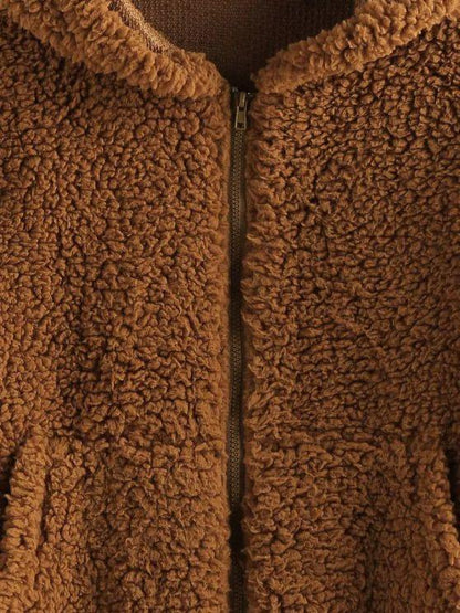 Faux Fur Drop Shoulder Hooded Coat - LuckyFash™